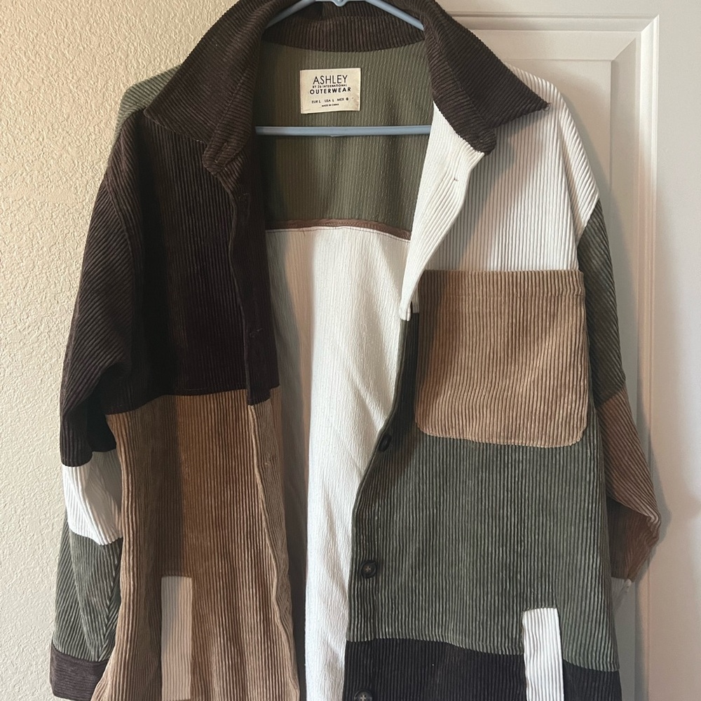 Ashley by 26 International Outwear- Corduroy Patchwork Jacket - Multicolor